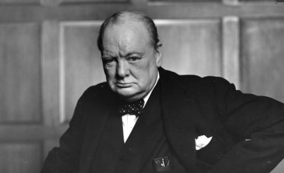 Canadian photographer Yousuf Karsh's famous image of a defiant Winston Churchill.